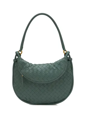 -----------BOTTEGA VENETA  ---- ------------EMERALD GREEN ----Medium Gemelli Intrecciato Leather Shoulder Bag --