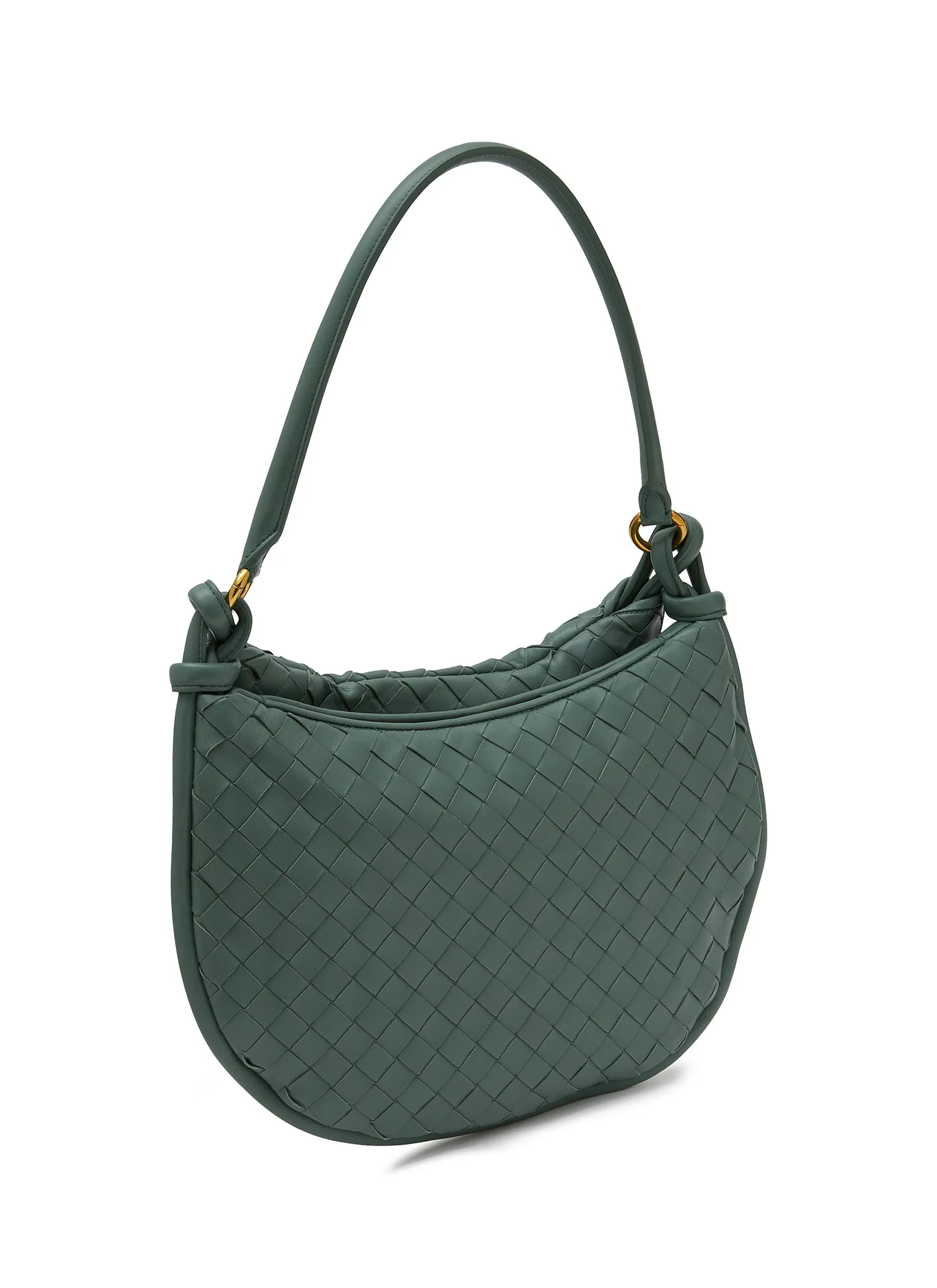 -----------BOTTEGA VENETA  ---- ------------EMERALD GREEN ----Medium Gemelli Intrecciato Leather Shoulder Bag --