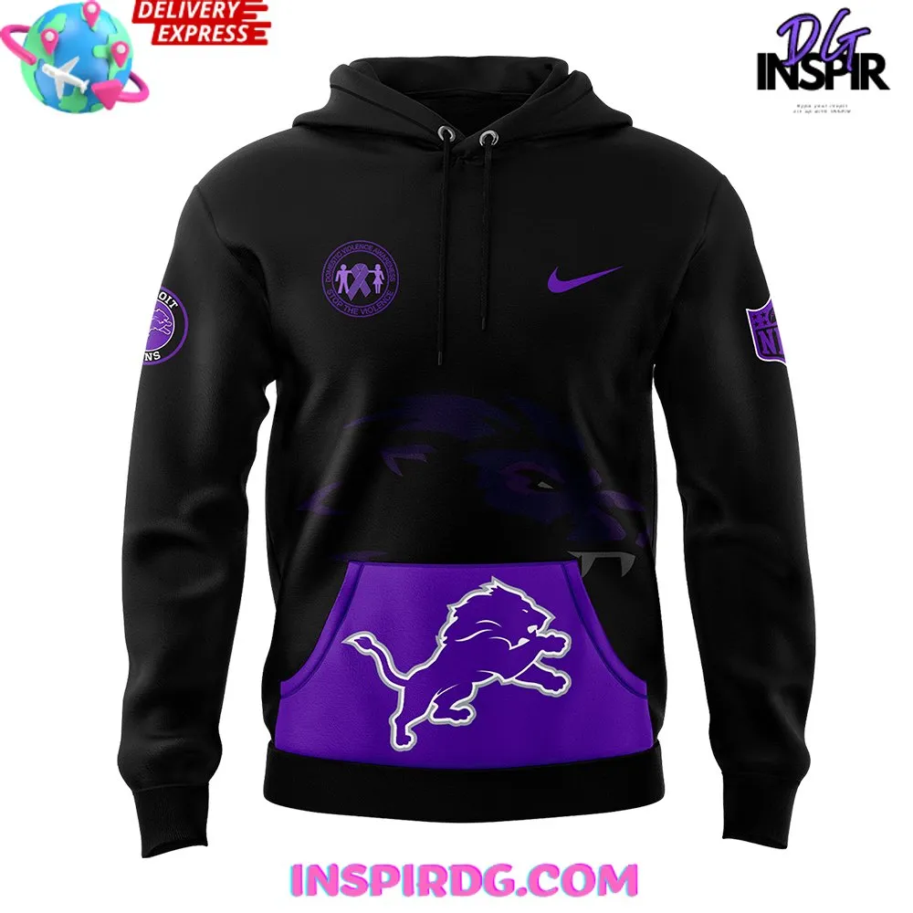 -Detroit Lions Domestic Violence Awareness Month 2024 Hoodie