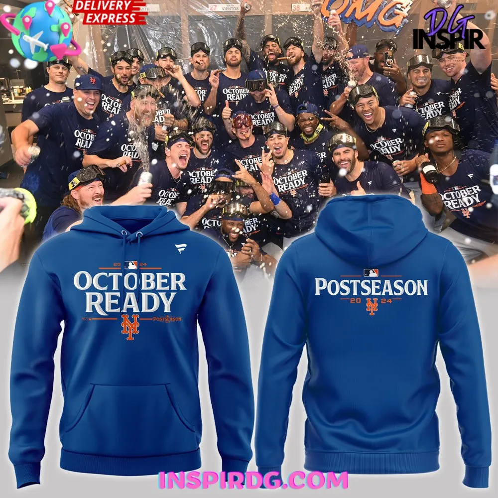 -New York Mets October Ready 2024 Blue Hoodie