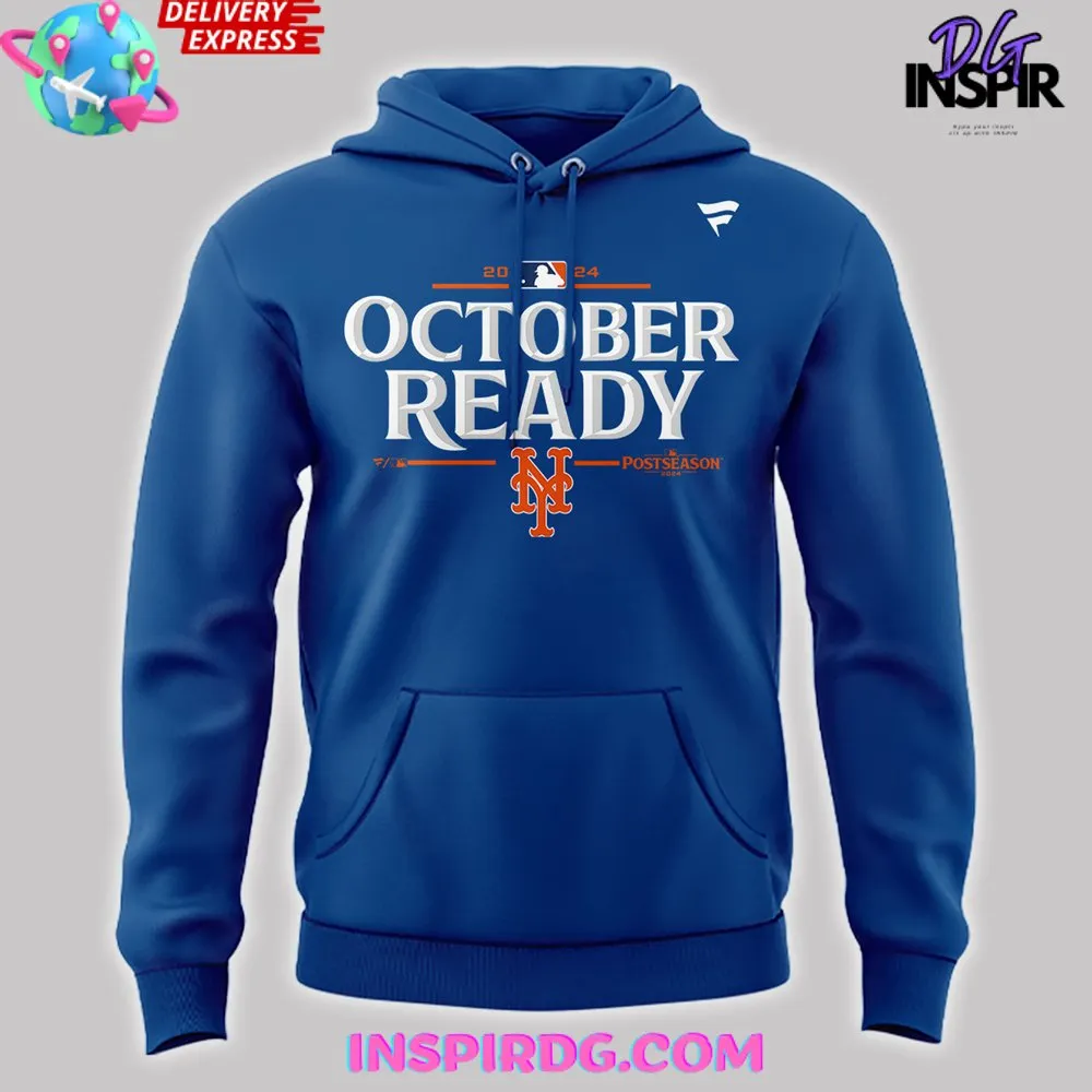 -New York Mets October Ready 2024 Blue Hoodie