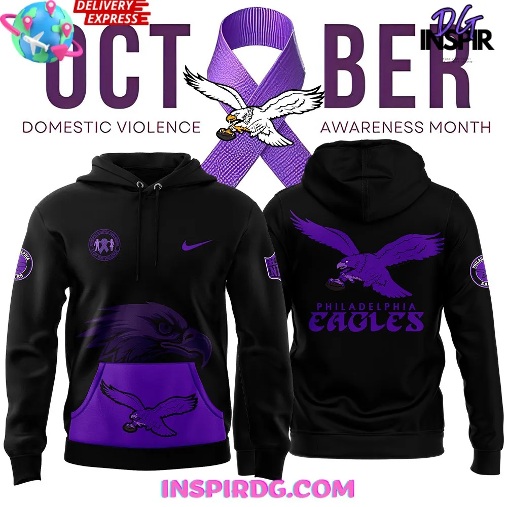 -Philadelphia Eagles Domestic Violence Awareness Month 2024 Hoodie