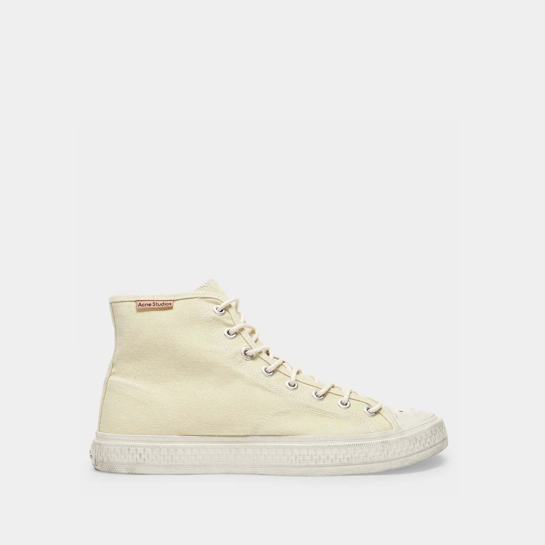 Acne Studios  Ballow High Tumbled Sneakers in Yellow Canvas