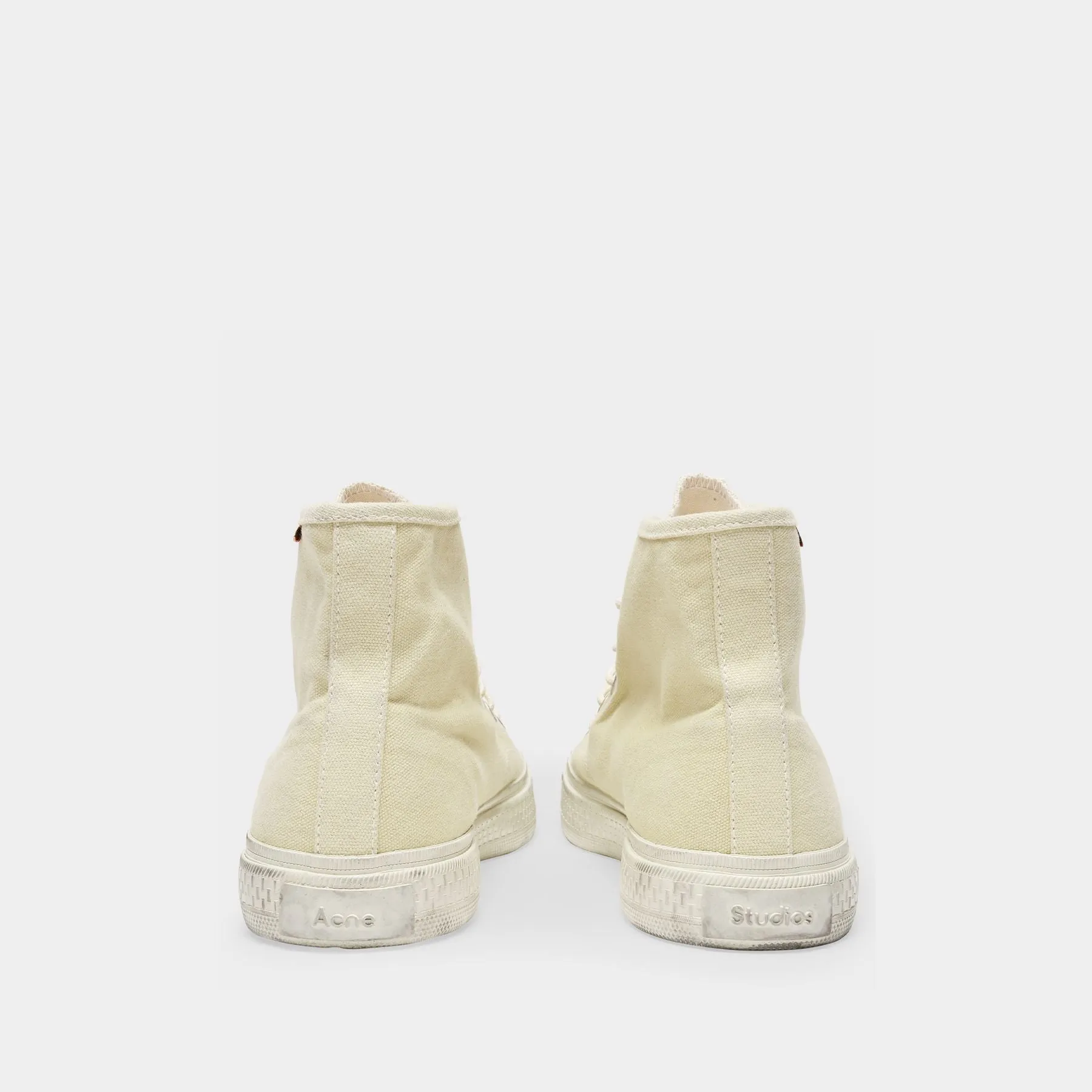 Acne Studios  Ballow High Tumbled Sneakers in Yellow Canvas