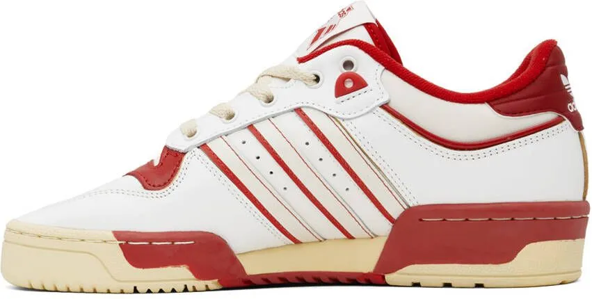 Adidas Originals White & Red Rivalry Low 86 Sneakers