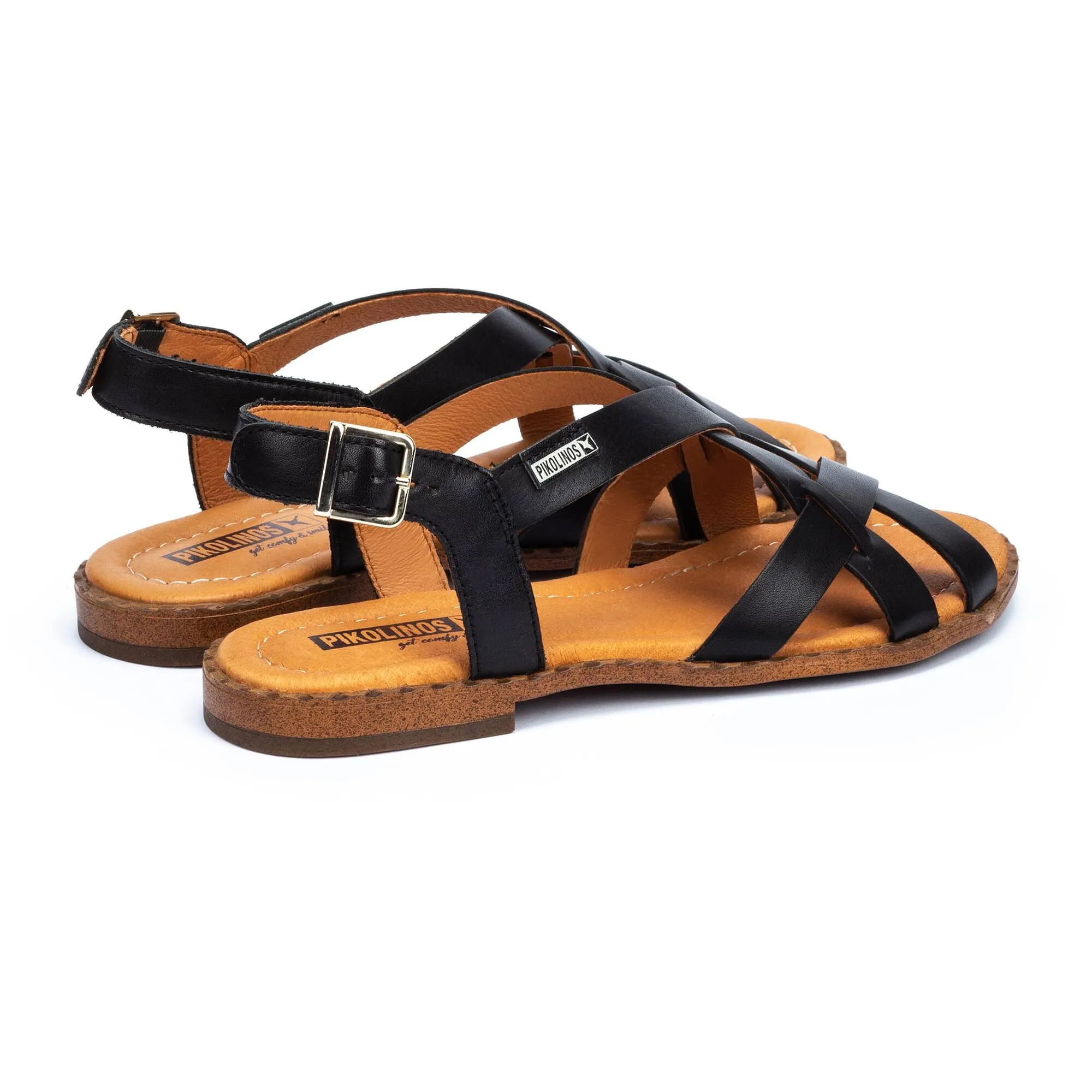 ALGAR Flat sandals with straps and ankle buckle