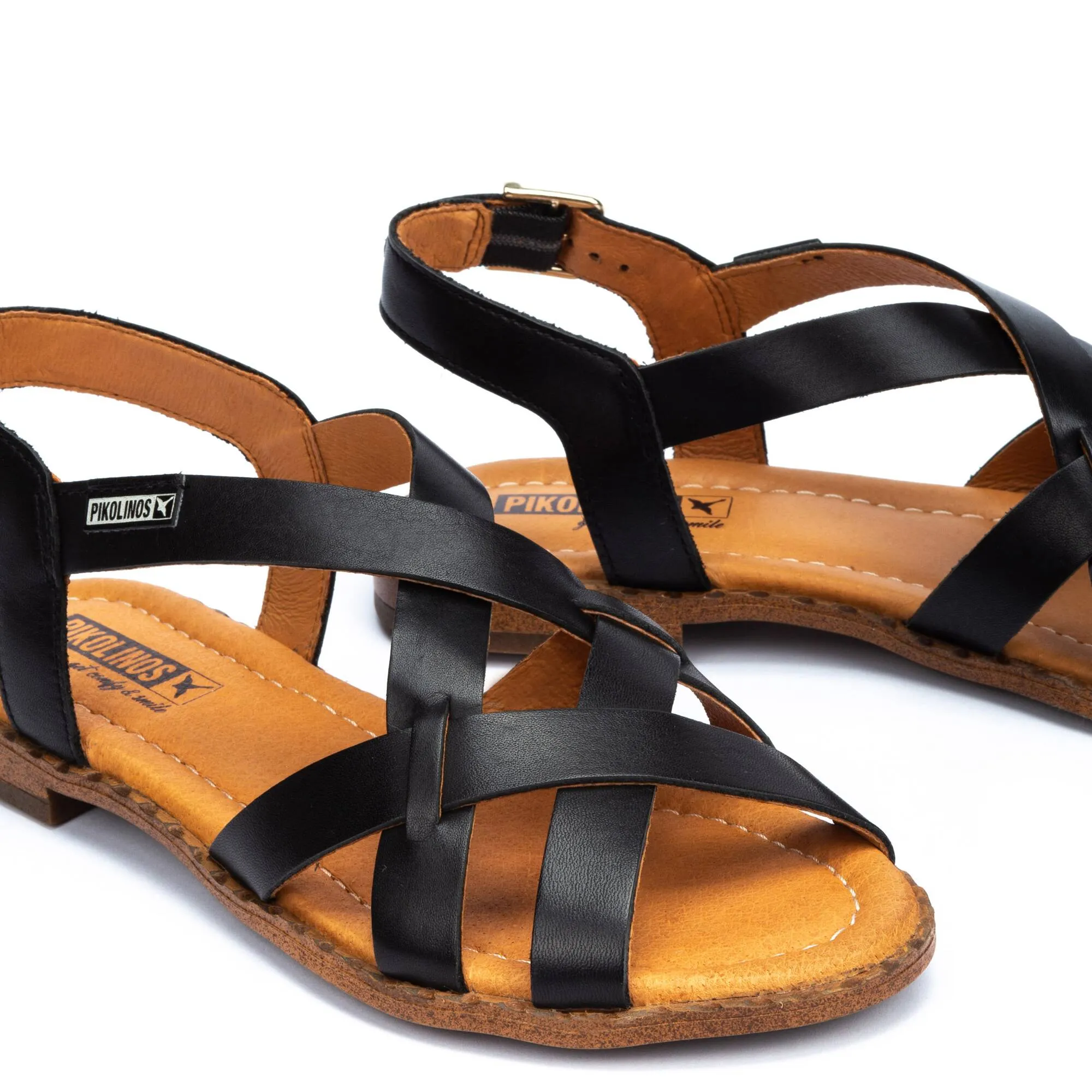 ALGAR Flat sandals with straps and ankle buckle