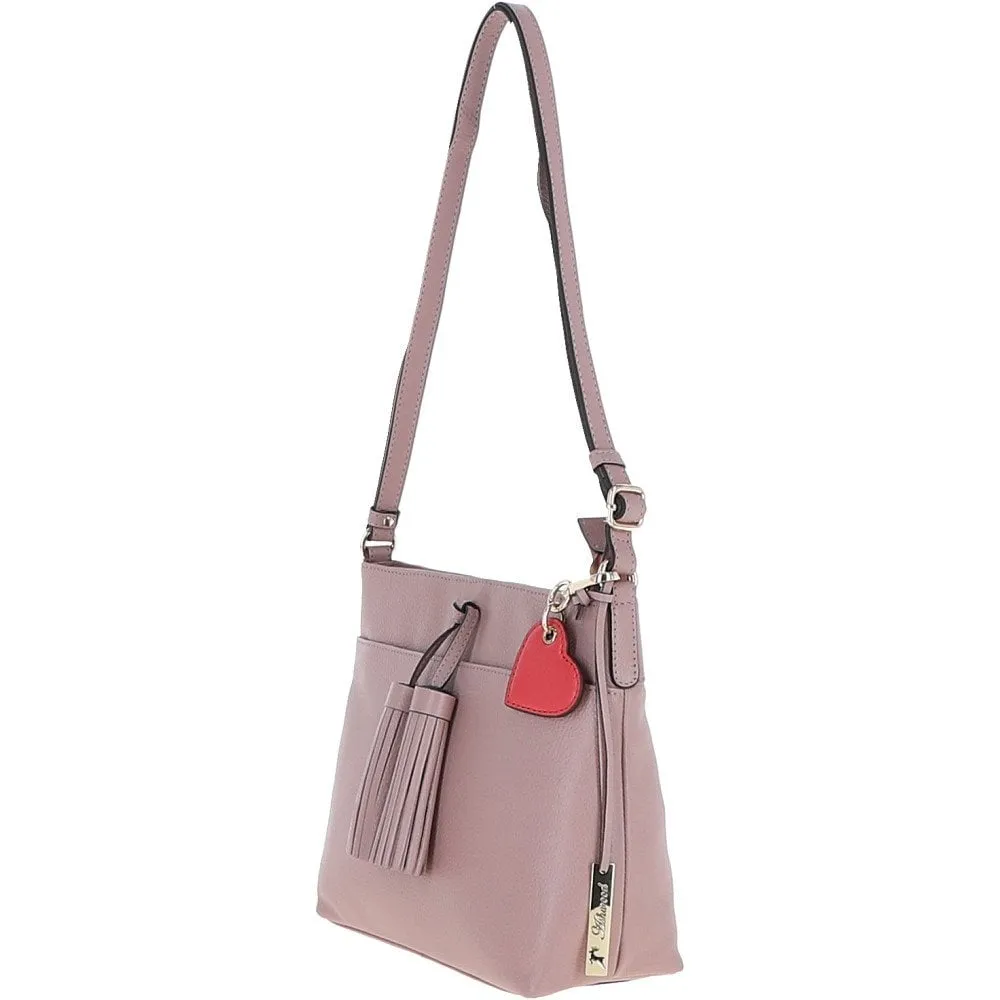 Ashwood Medium Leather Cross Body Bag Wood Rose: J-11