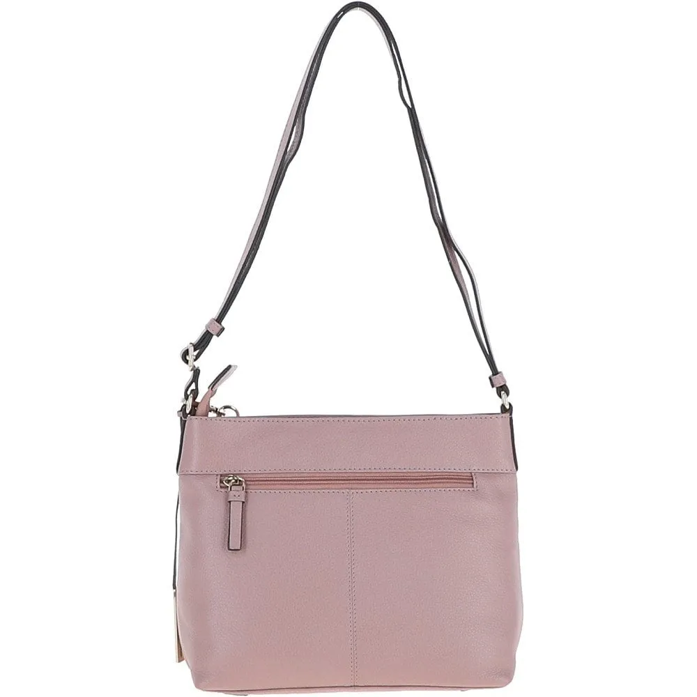 Ashwood Medium Leather Cross Body Bag Wood Rose: J-11