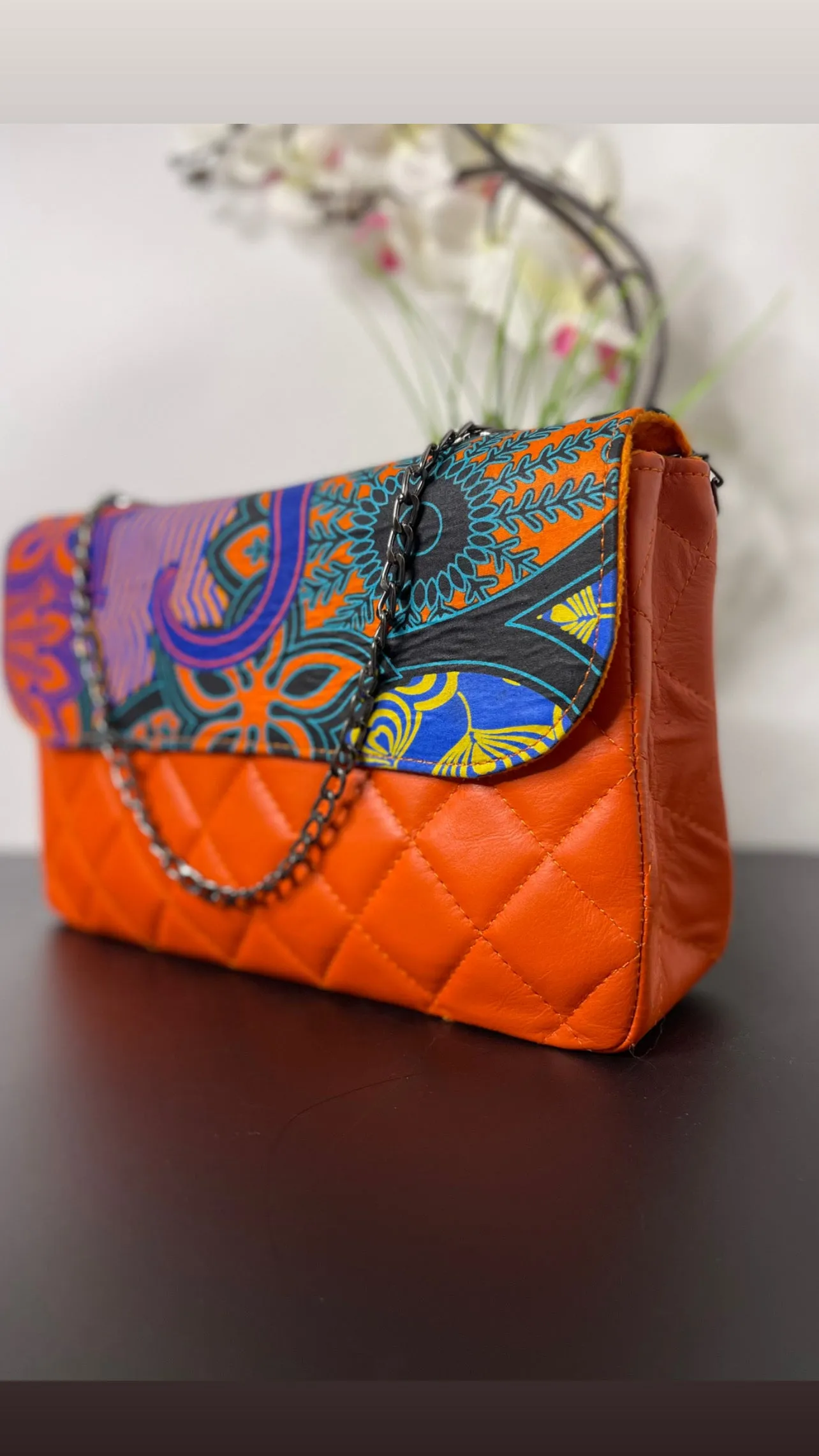 Autumn Print  Ify Quilted Leather Bag