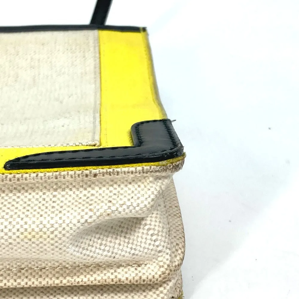 BALENCIAGA Shoulder Bag 339937 Leather / coated canvas yellow Navy Pochette Women