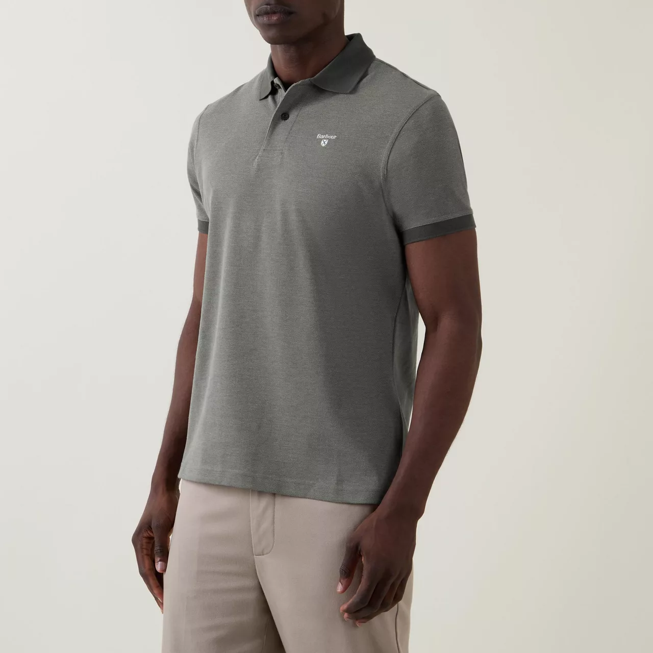 BARBOUR Logo Embroidery Polo Shirt - Grey