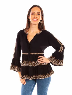 Bella Donna Embroidered Boho Tunic Top (DS)