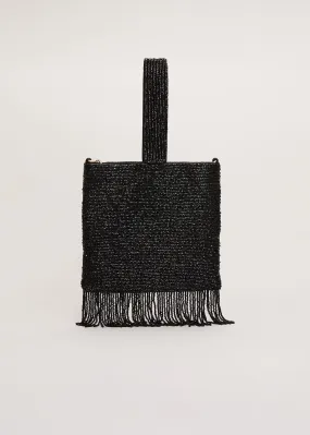 Black Beaded Tassle Bag