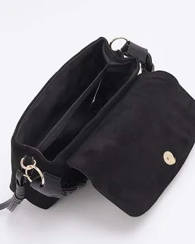 Black buckle shoulder bag