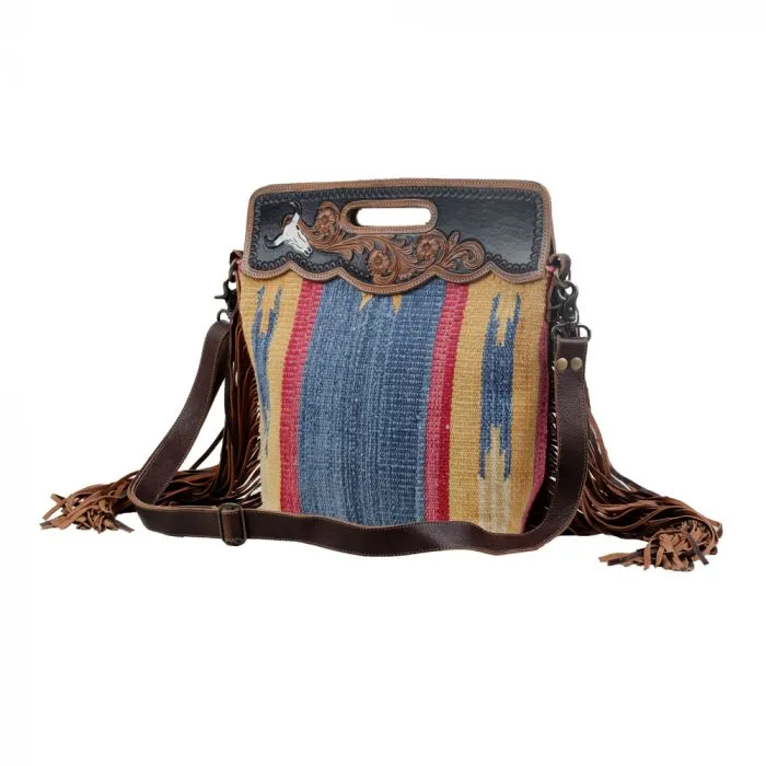 BLUE STREAM HAND-TOOLED BAG