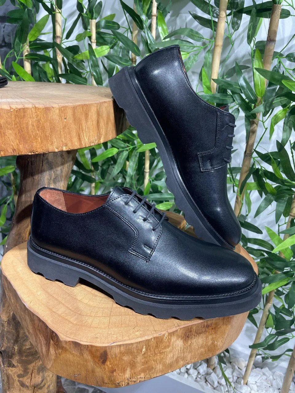 Bojoni Belmonte Black Leather Shoes