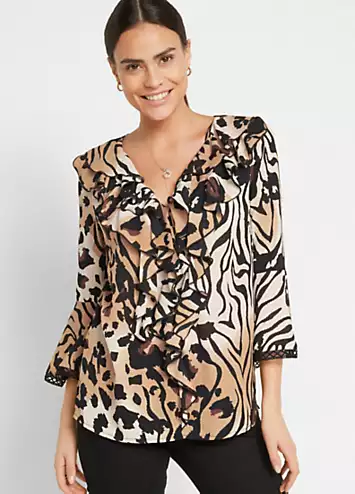 bonprix Animal Print Flounced Tunic | Kaleidoscope