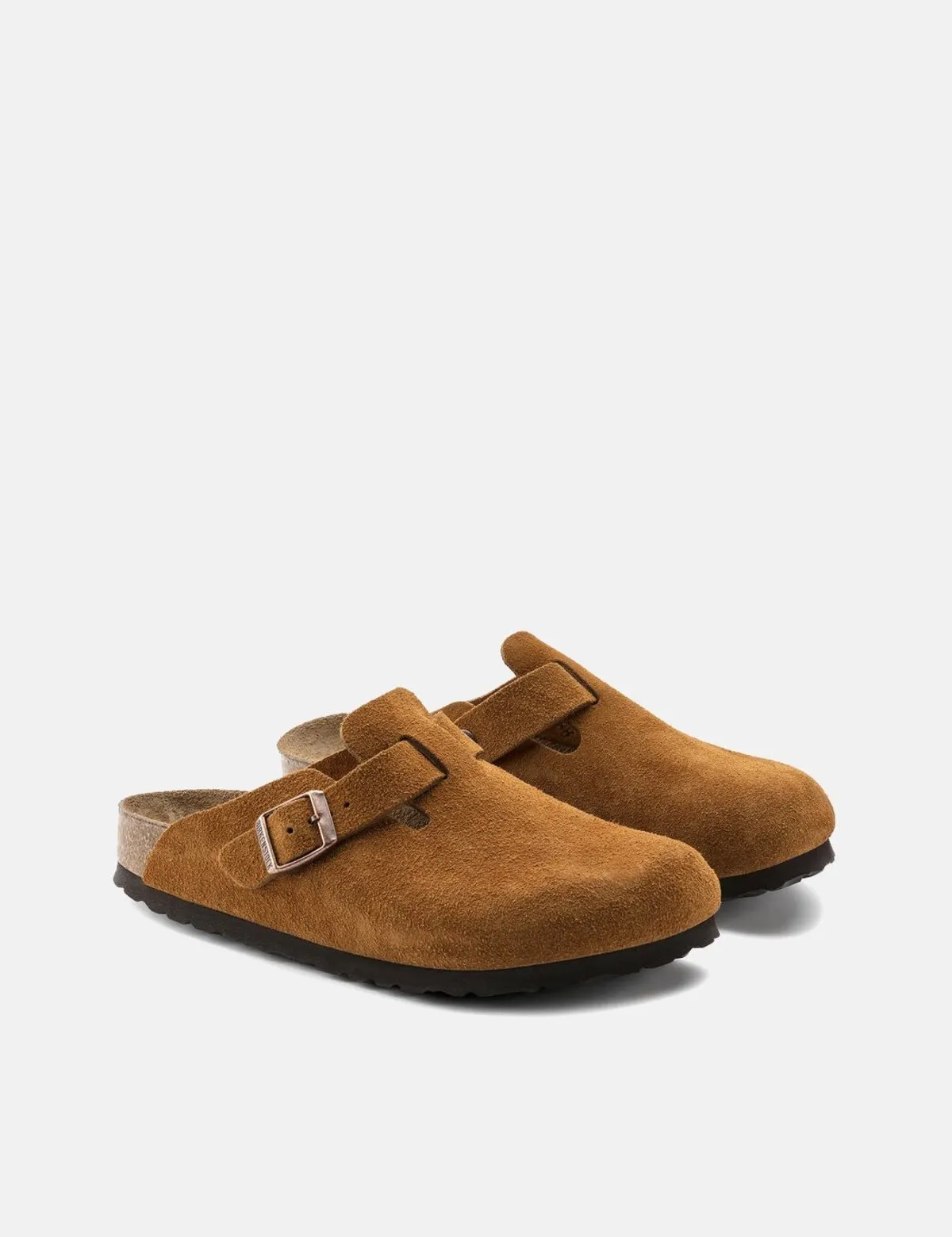 Boston Suede Leather Narrow, Soft Footbed Sandals - Mink