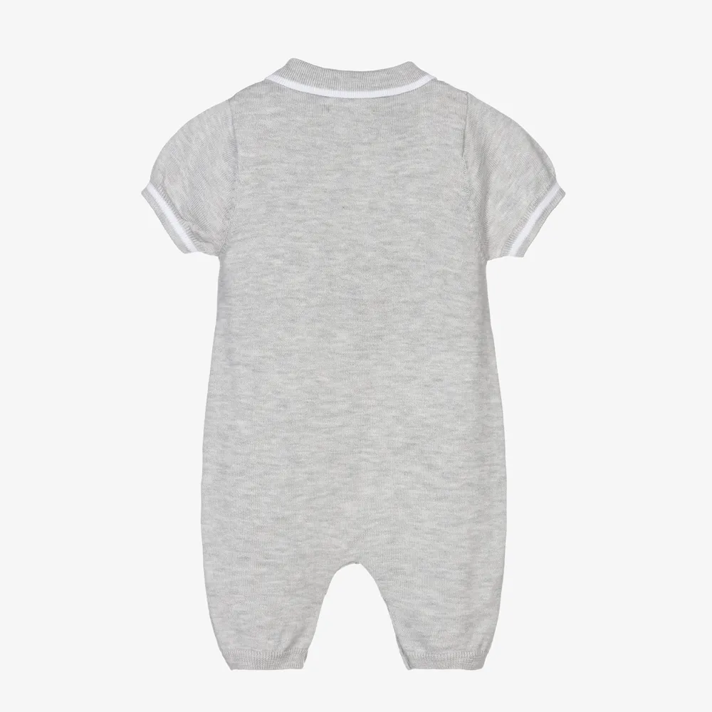 Boys Grey Knitted Romper