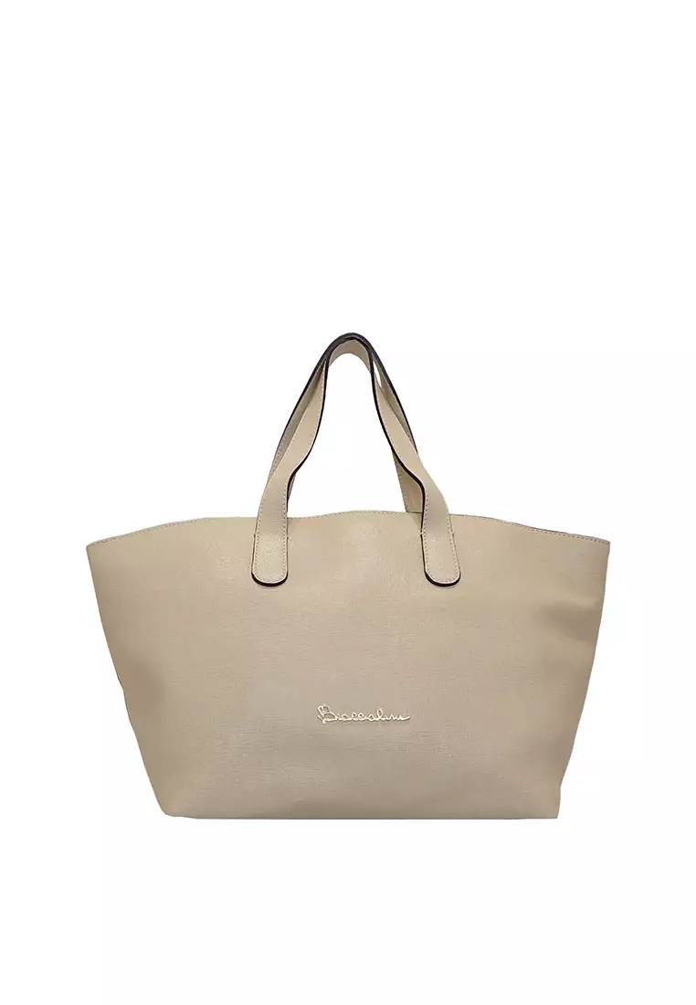 Braccialini Cow Leather Shoulder Bag (BEIGE)