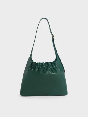 Brigette Ruched Shoulder Bag - Dark Green