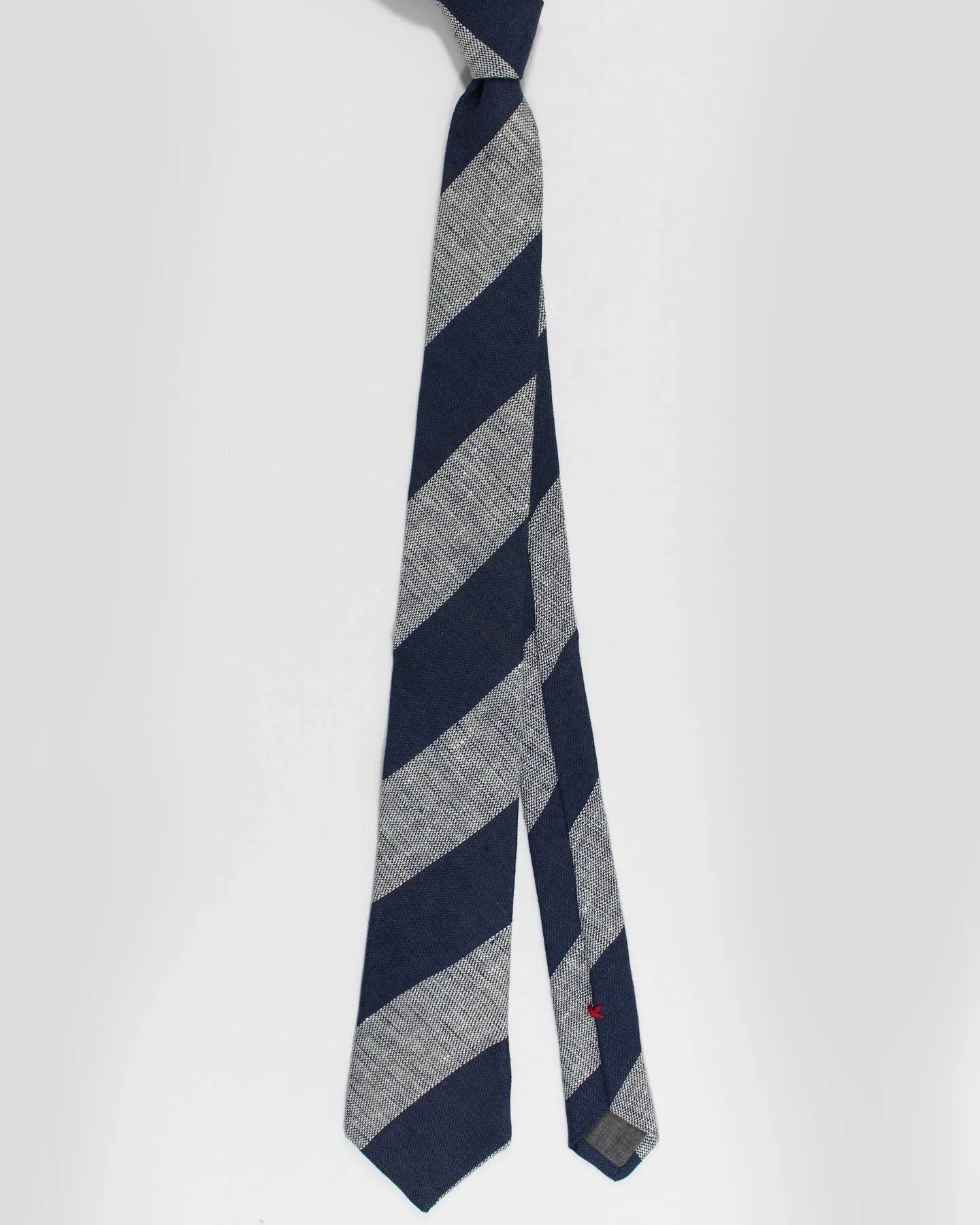 Brunello Cucinelli Linen Necktie Gray Navy Stripes SALE