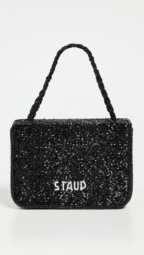 Carmen Beaded Box Bag - Black