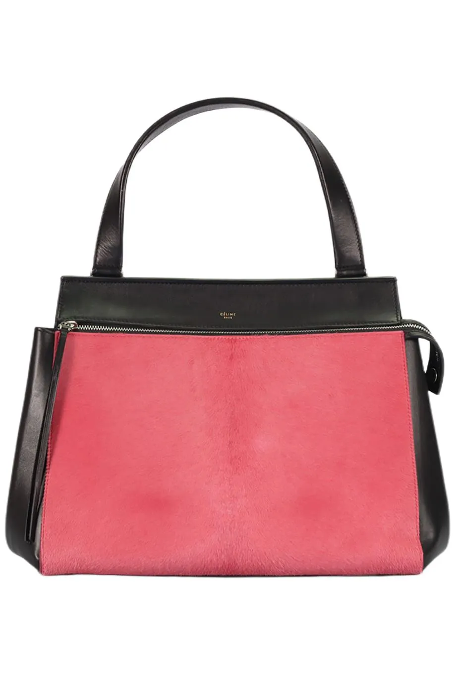 CELINE EDGE LARGE CALF HAIR AND LEATHER SHOULDER BAG