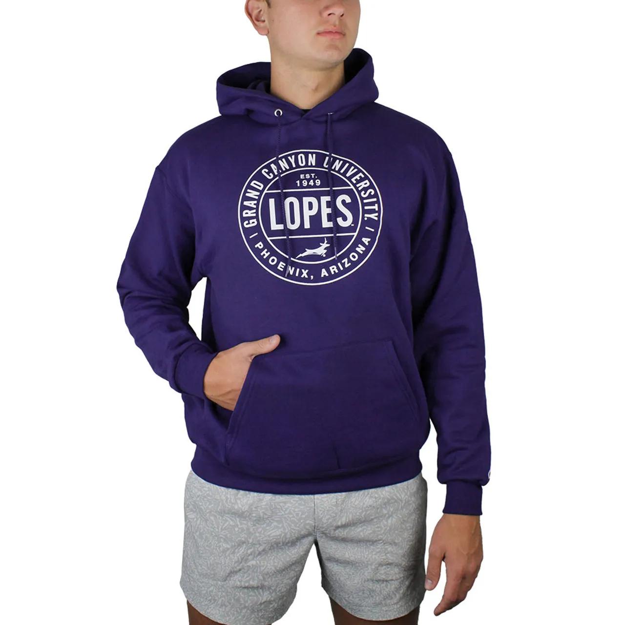 Champion Men's Purple Circle Graphic Grand Canyon University Hoodie