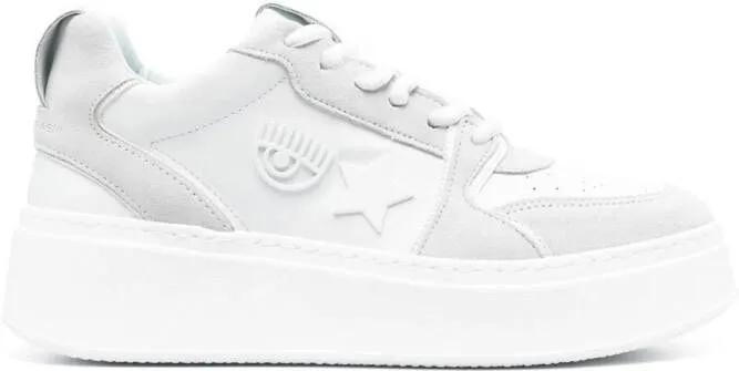 Chiara Ferragni 55mm patch-detail platform sneakers White