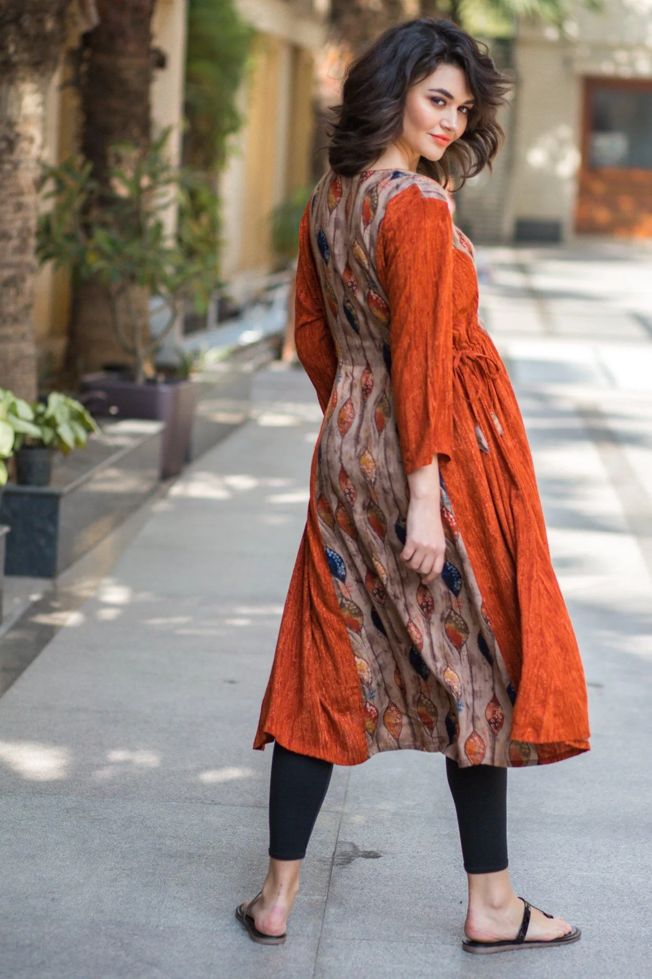 Cinnamon Leafy Maternity & Nursing Kurta