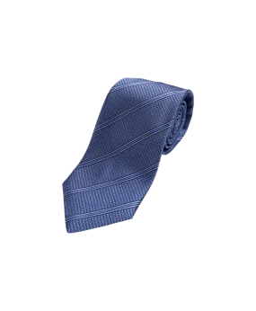 Classic Blue Stripe Silk Necktie | He Spoke Style