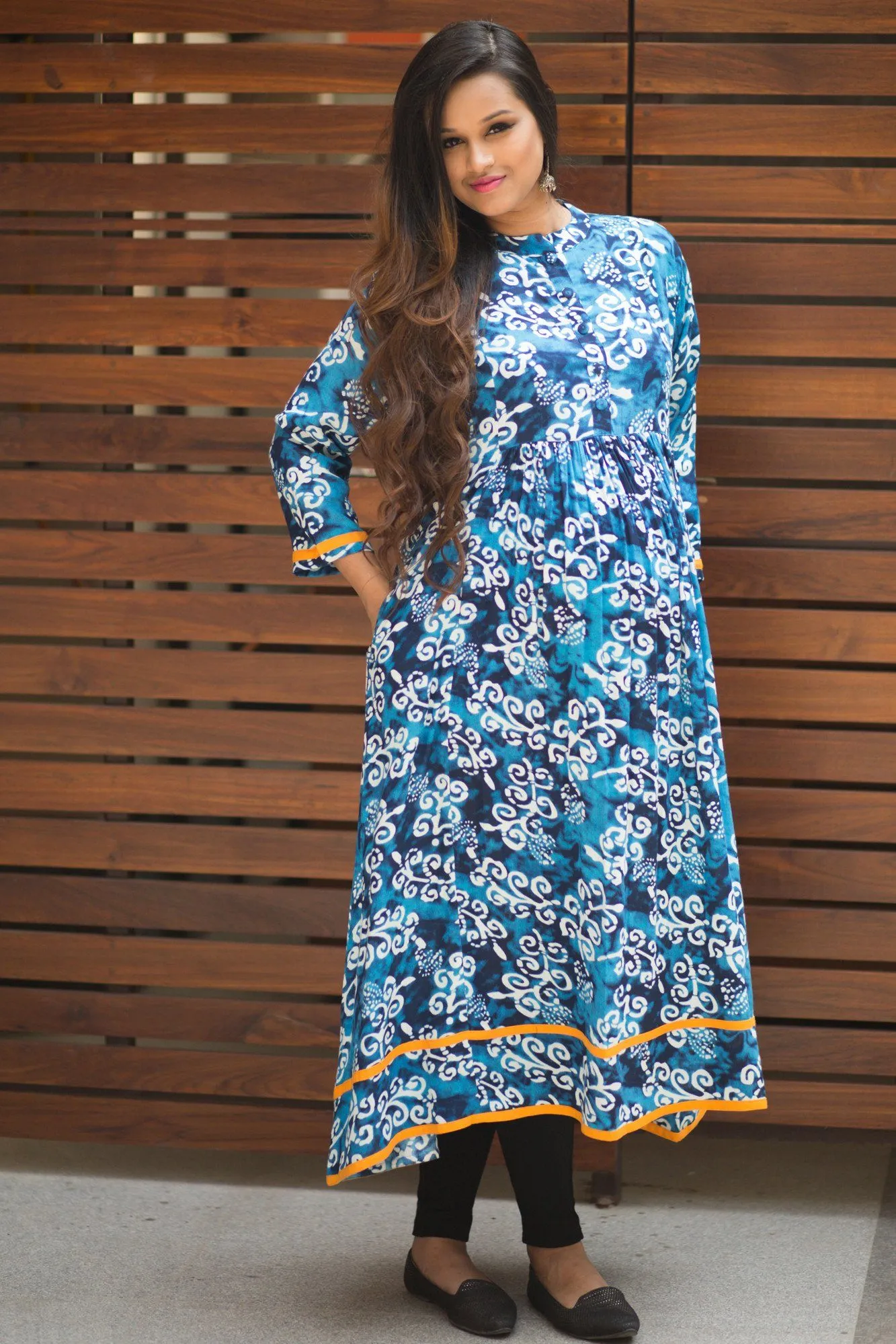 Classic Indigo Maternity and Nursing Kurta