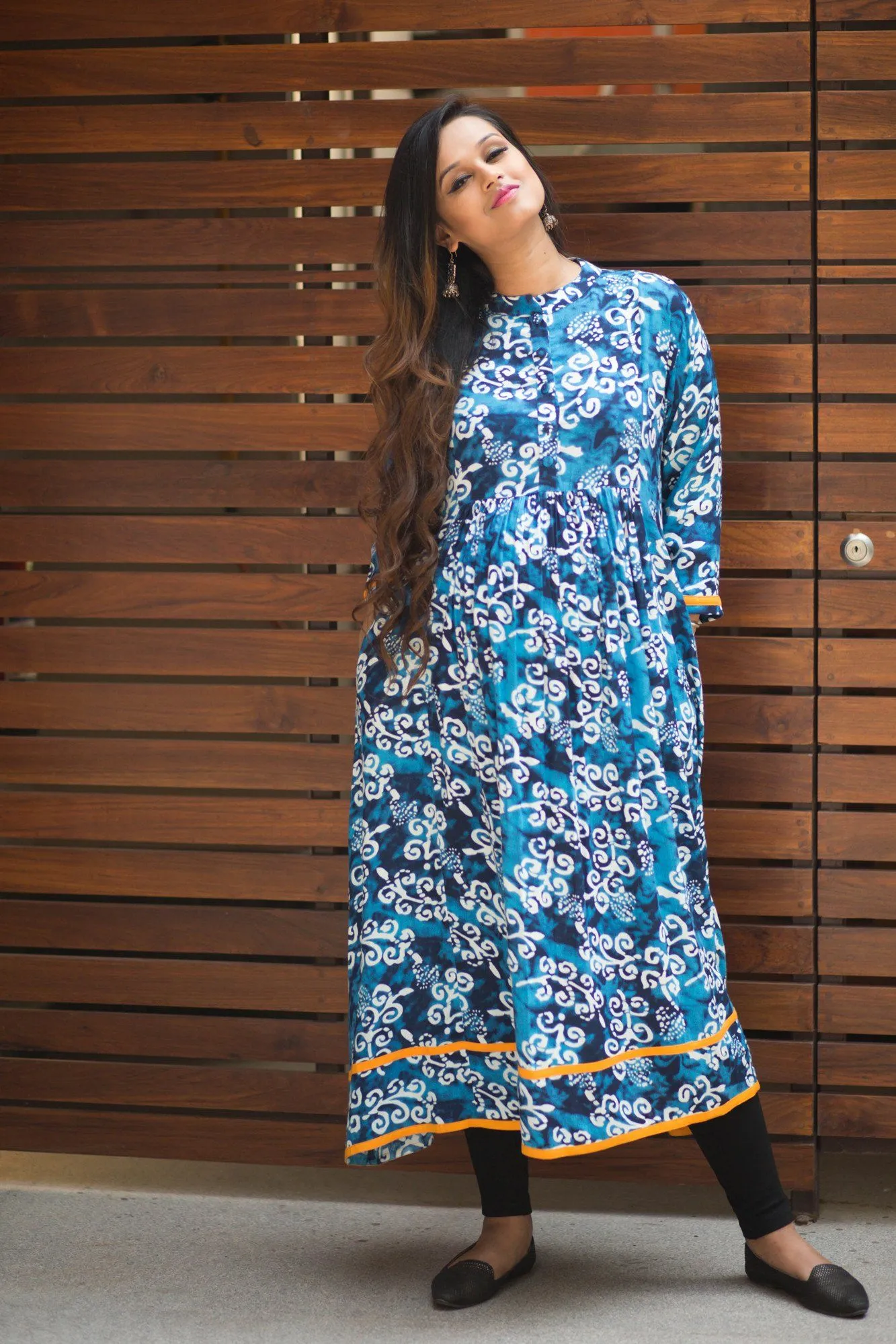 Classic Indigo Maternity and Nursing Kurta