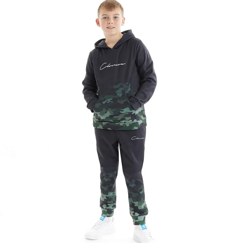 Closure London Boys Camo Fade Tracksuit Black