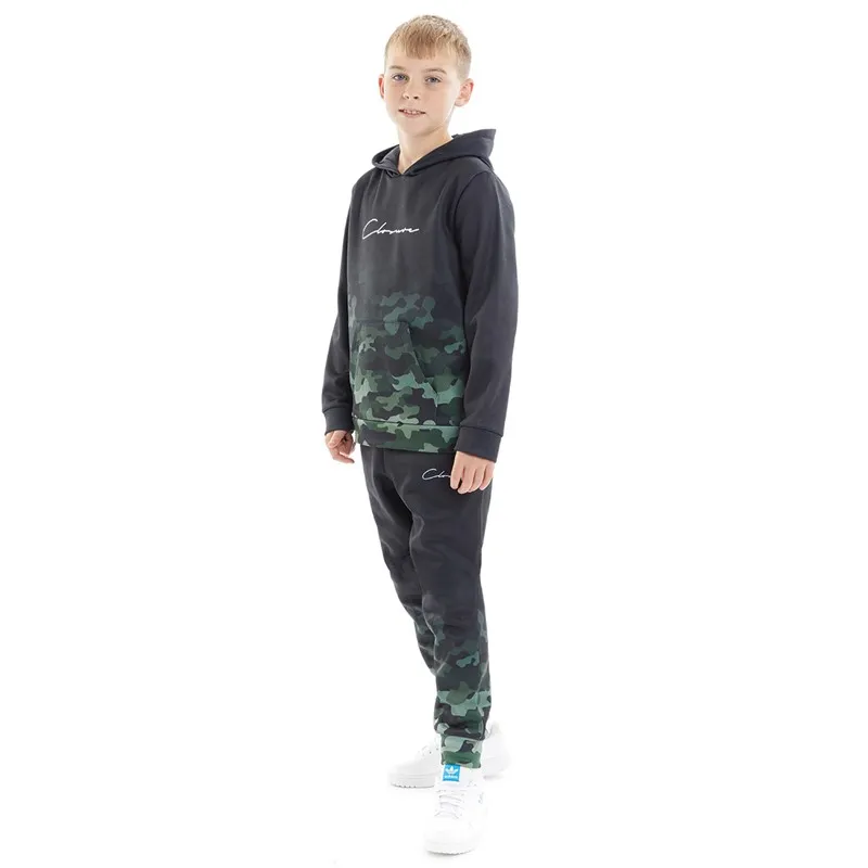 Closure London Boys Camo Fade Tracksuit Black