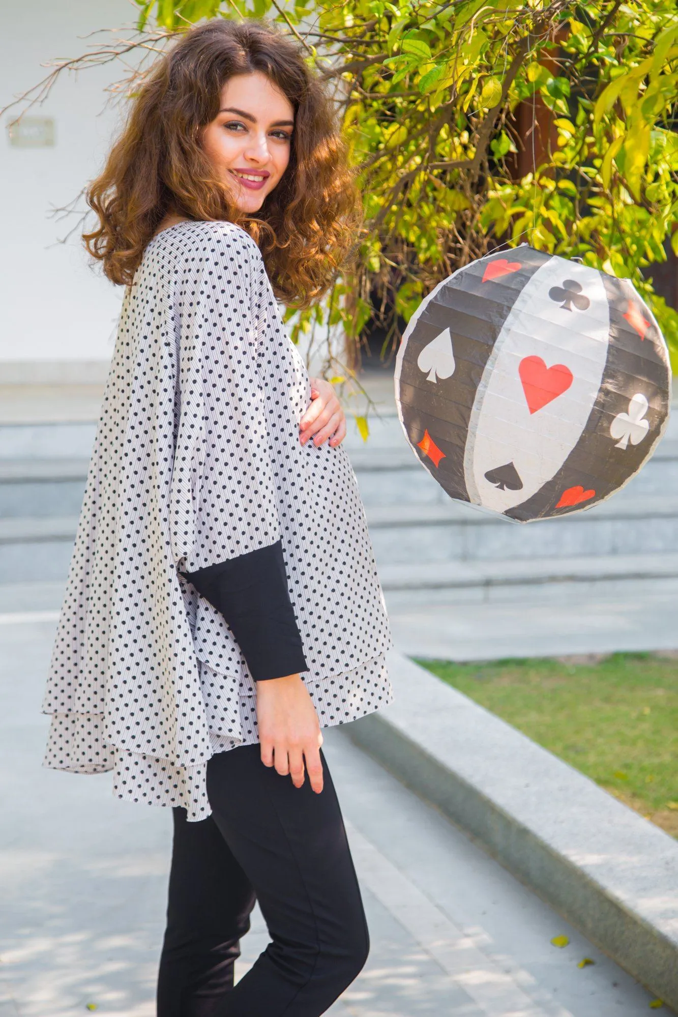 Comfy Layered Polka Maternity Top