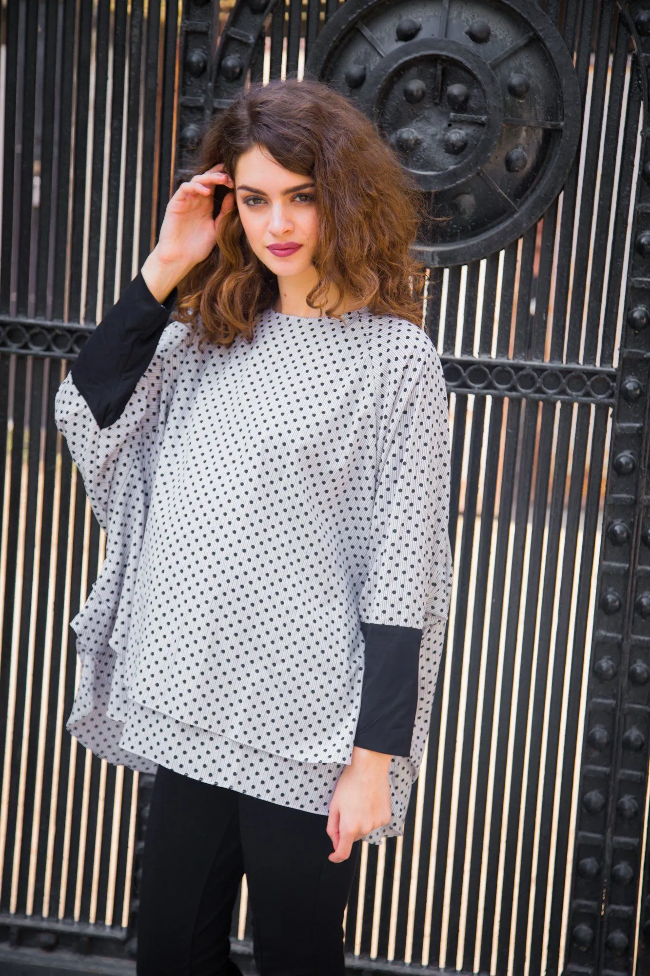 Comfy Layered Polka Maternity Top