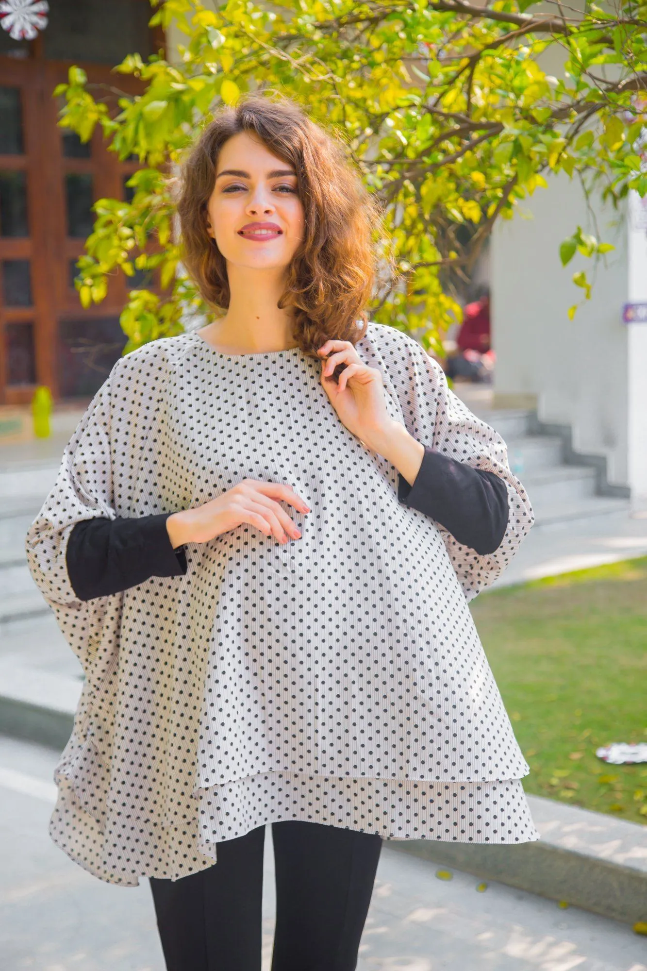 Comfy Layered Polka Maternity Top