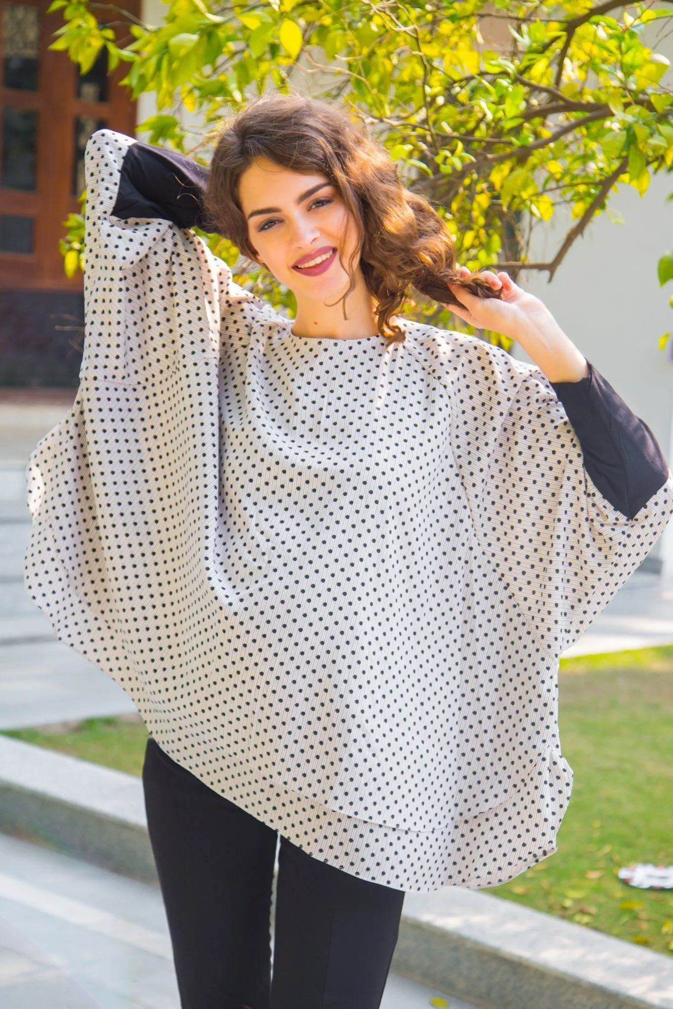 Comfy Layered Polka Maternity Top