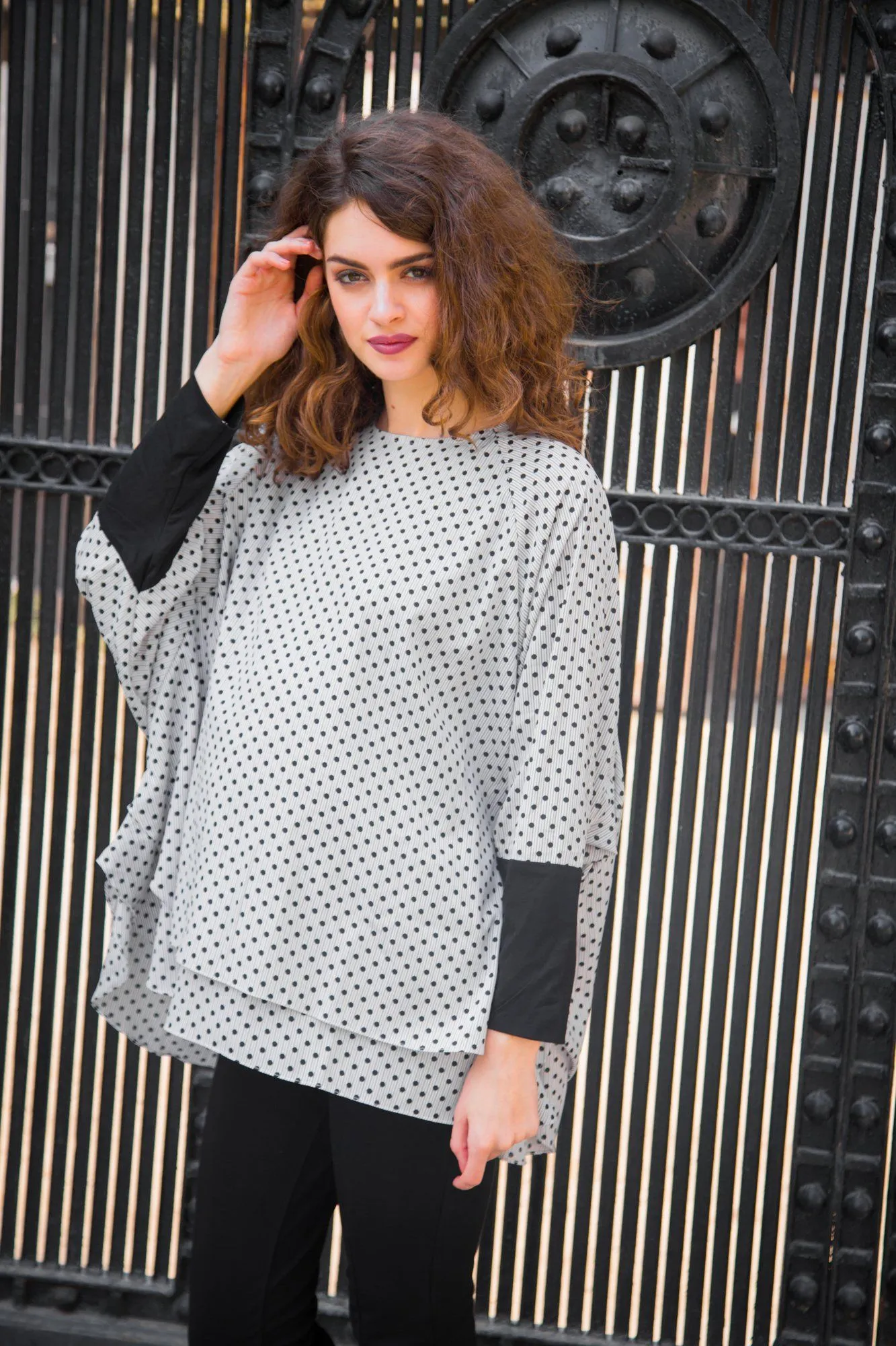 Comfy Layered Polka Maternity Top