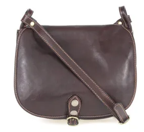 Dark brown cowhide leather bag tonia