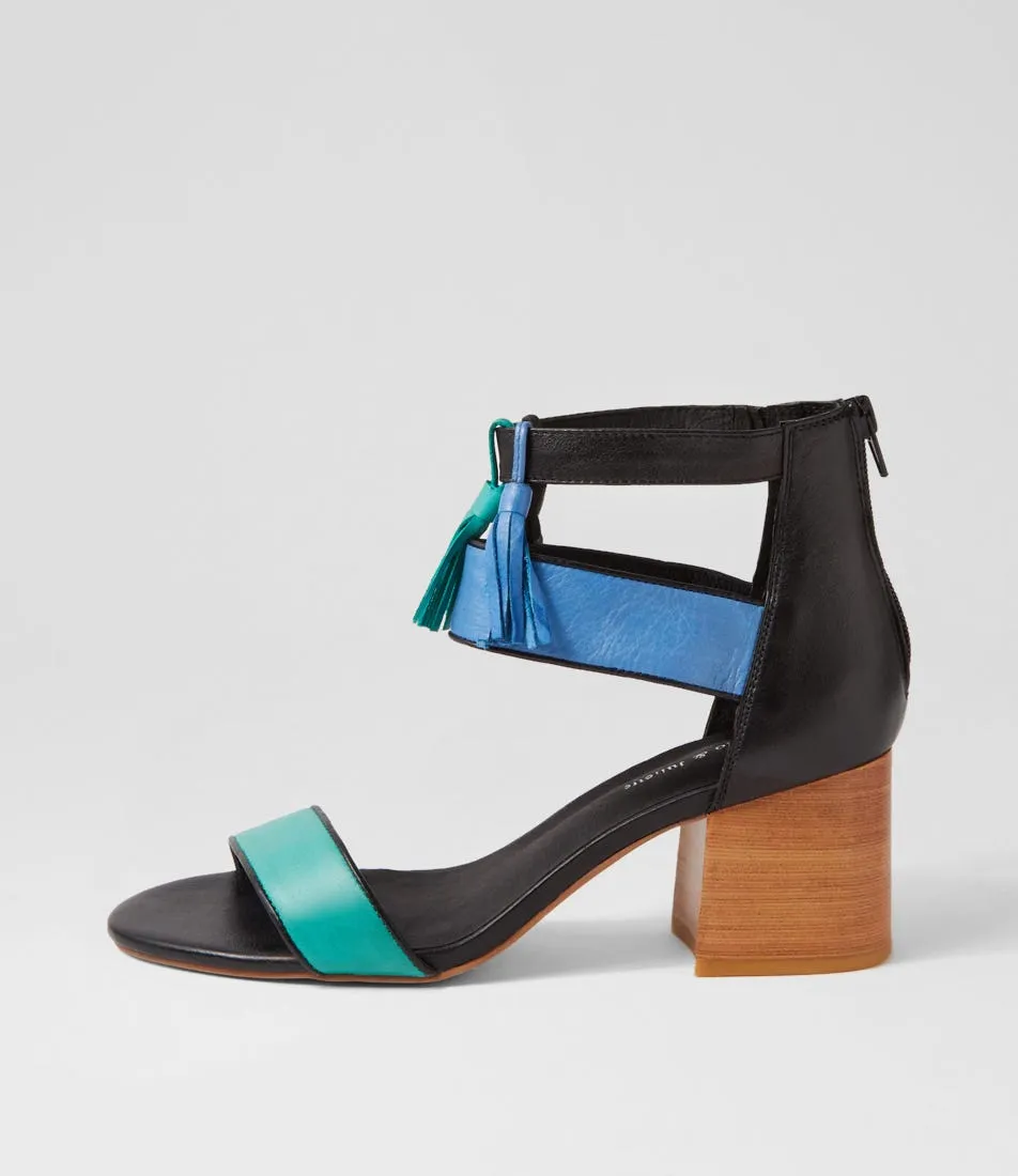 DJANGO & JULIETTE Valavile Light Emerald Cobalt Multi Sandals