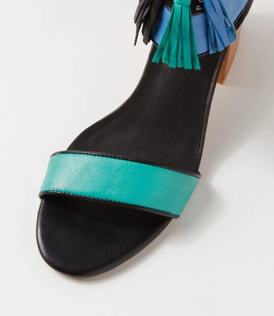 DJANGO & JULIETTE Valavile Light Emerald Cobalt Multi Sandals