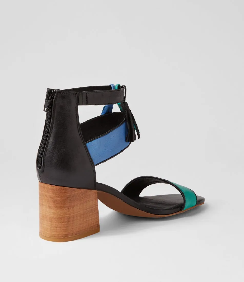 DJANGO & JULIETTE Valavile Light Emerald Cobalt Multi Sandals