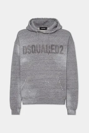 Dsquared2 Brushed Melange Fleece Relax Fit Hoodie Sweatshirt