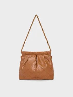 Duo Chain Handle Shoulder Bag - Chocolate