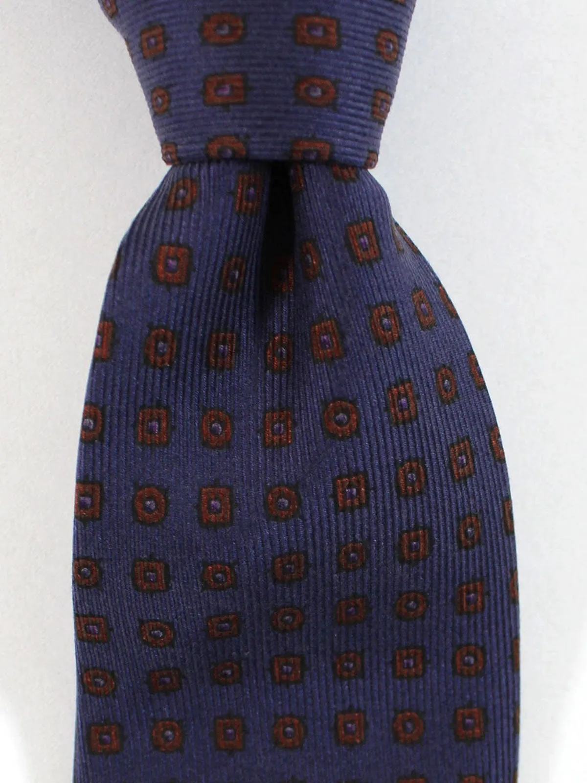 E. Marinella Silk Tie Purple Brown Geometric - Narrow Necktie SALE