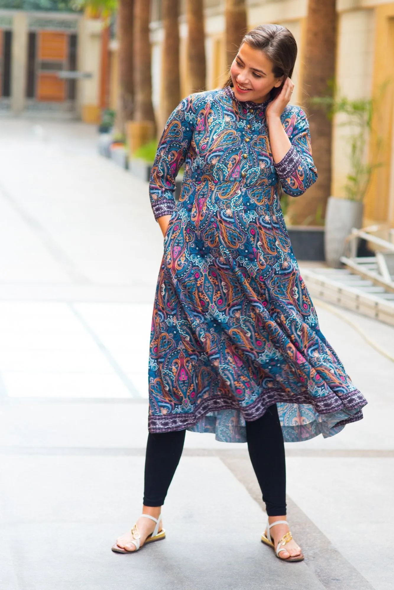 Elegant Paisley Maternity & Nursing Kurta